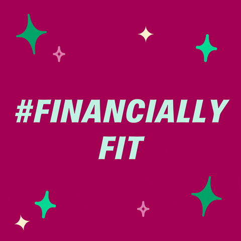 #financiallyfit budget hashtag for financial literacy gif. 
