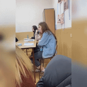 Back benchers eating in class in funny gifs