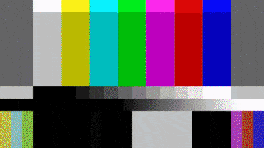 color TV static turning into colored lights with text "it's showcase time"