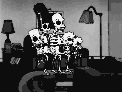 Halloween GIF divertente famiglia Simpson scheletri