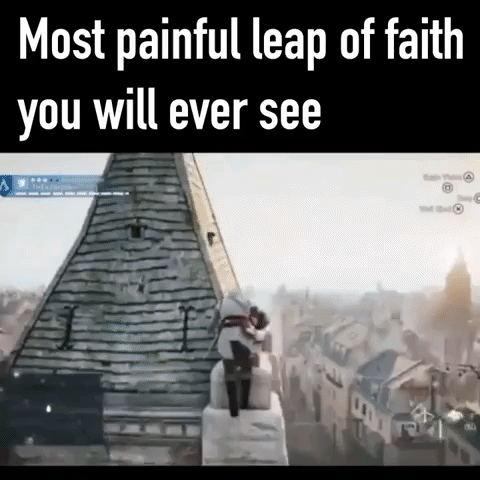 Most Painful Leap Of Faith in gaming gifs