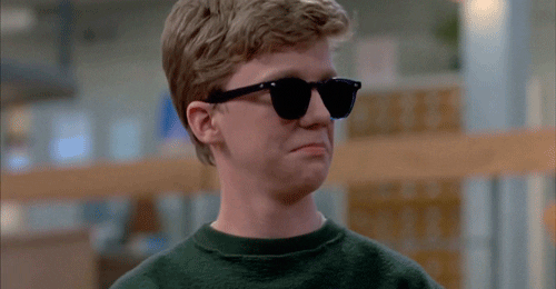Image result for brian the breakfast club sunglasses gif