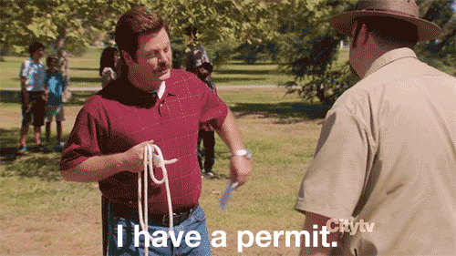 Man is prepared with a permit.