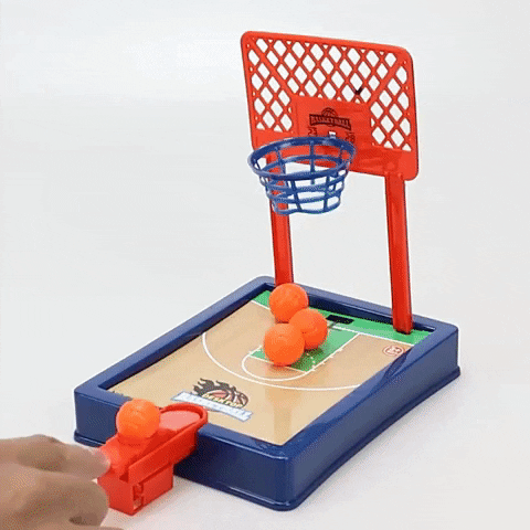Brinquedo educativo, basquete de bolso