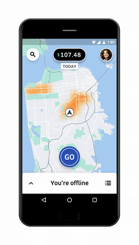 Updated Uber app for drivers