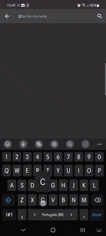 Searching for a location manually