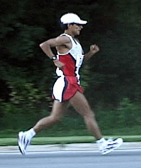 Gif of a man speed-walking -- on your feet all day
