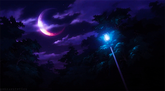 Pokemon Scenery Purple Night Moonlit
