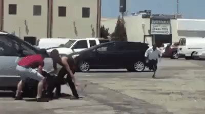 Tyre Steal Prank in funny gifs