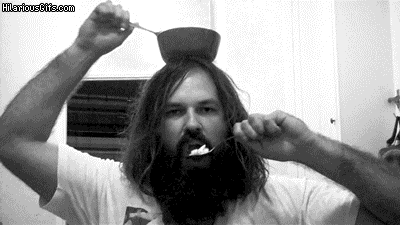 Bearded Guy Eating GIF
