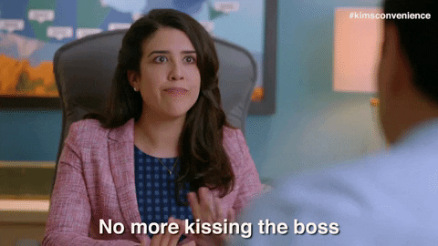 The Boss Kiss GIF by Kim's Convenience