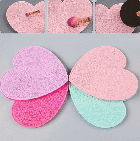 Heart Shape Silicone Makeup Brush Cleaner Mat