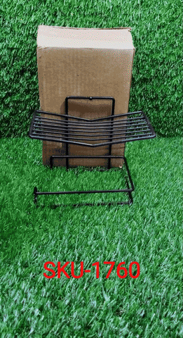 Iron Black Coated Self Adhesive Wall Mounted Tissue/Toilet Paper Holder