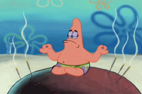 Spongebob’s Patrick meditating