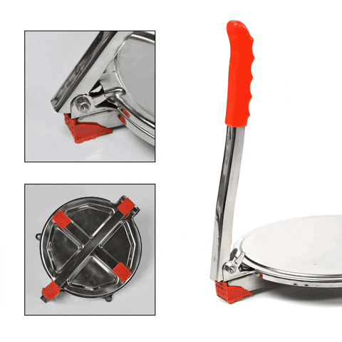 7149A PURI PRESS MAKER - STAINLESS STEEL PURI MAKER PRESS MACHINE - ROTI CHAPATI PRESSER FOR HOME - PAPAD-KHAKHRA- PURI MAKER PRESS MACHINE WITH HANDLE, MANUAL PURI MAKER (MEDIUM)