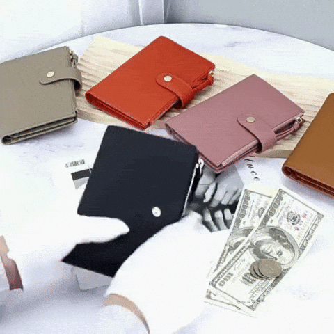 designer leather bifold card wallet with passport holder and money clip