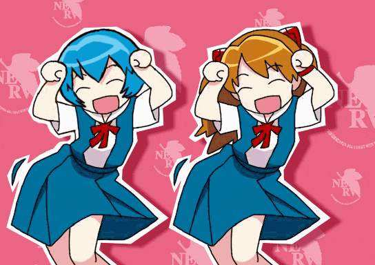 Rei Ayanami and Asuka Langley