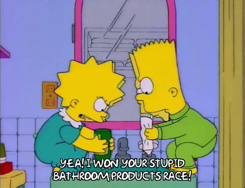 Bart y lisa simpson en el tocador