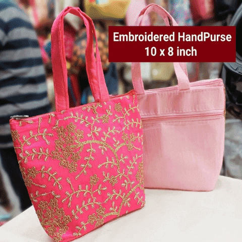 Gold Embroidery Border Hand Purse Gold Embroidery Border Hand Purse