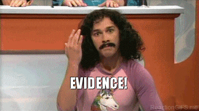 A man exclaiming evidence