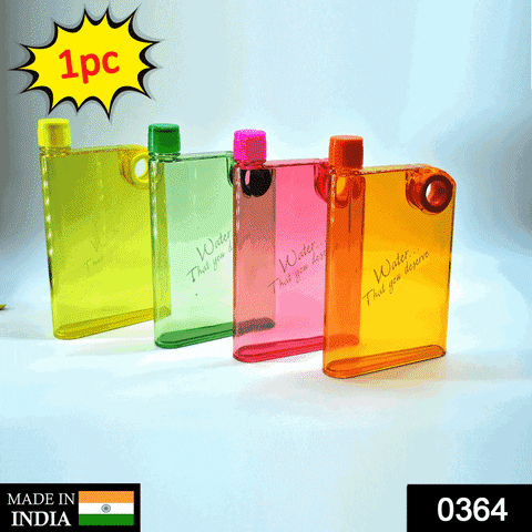 Notebook Style Slim Water Bottle (380 ml, Multicolor)