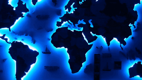 3D Luminous Colored Wooden World Map