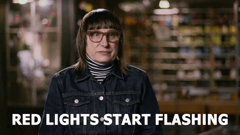 A woman talking about red flags