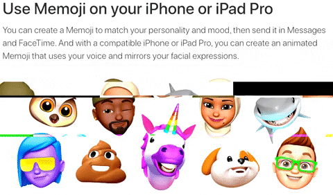 Photo of instructions taken from the Apple website on how to create a Memoji or Animoji - then added a 