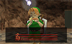 Link tocando la Ocarina en 'La leyenda de Zelda: Ocarina del tiempo'.- Blog Hola Telcel.