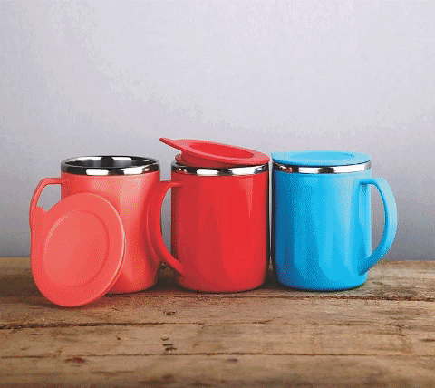 Double Wall Insulated Stainless Steel Coffee & Tea Mug With Lid Double Wall Insulated Stainless Steel Coffee & Tea Mug With Lid