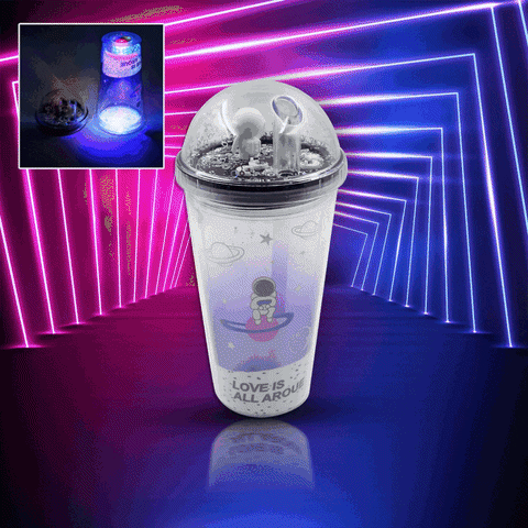 6883B  LED Glow Light, Design Printed Insulated Double Wall Plastic Tumbler Cups With Straws 13oz Theming Astronaut in Space Travel Tumbler Freezer Mug Drinking Cups for Boys and Girls School/Tuition/Gym/ Picnic (Pack Of 1) 6883B  LED Glow Light, Design Printed Insulated Double Wall Plastic Tumbler Cups With Straws 13oz Theming Astronaut in Space Travel Tumbler Freezer Mug Drinking Cups for Boys and Girls School/Tuition/Gym/ Picnic (Pack Of 1)