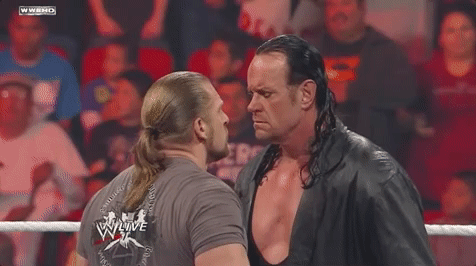 WWE wrestlers staring at each other