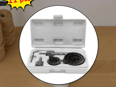 Wood Hole Saw Cutting Set (11 pcs, 19-64mm, Multicolour)