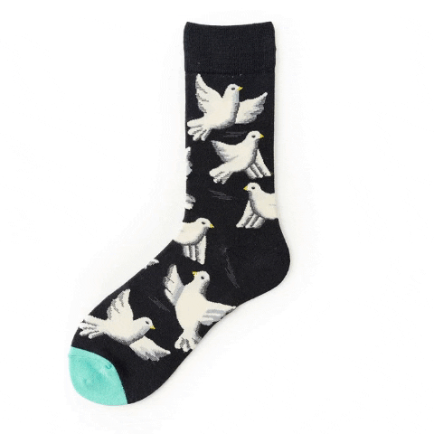 Bird Design Cotton Socks Bird Design Cotton Socks