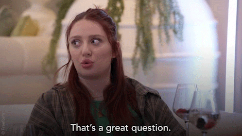 Woman saying ‘that’s a great question’