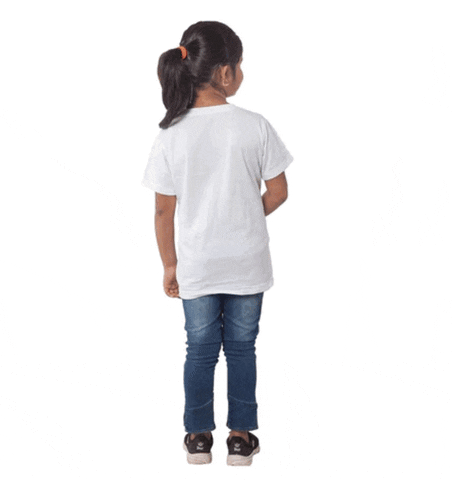 Girls Cotton Tribal  Half Sleeve TShirt (White)