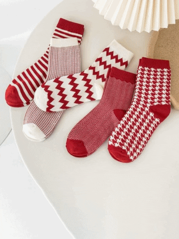 Zig-zag Pattern Cotton Socks