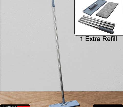 7890 High Quality Flat Mop Floor Cleaning Mop With Extra Refill 360Ã‚Â° Rotating Microfiber Dust Mop, Hardwood Floor Mop, Dust Flat Mop, for Home/ Office Floor Cleaning Reusable Dust Mops
