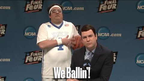 Gif of NCAA March Madness bit from Weekend Update on SNL 