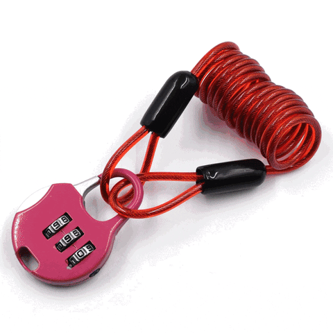 9003 3-Digit Travel Combination Lock of Zinc Alloy, Small Safe Combination Padlock Resettable Number Lock Small Colorful Code Locks for Lockers Suitcases Luggage With Safety Lanyard Spring Coil Wire Disc Brake Lock Reminder Cable