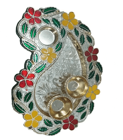 Flower Design Pooja Thali
