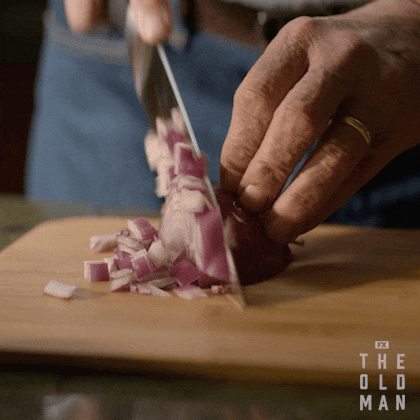 cook with chef knife
