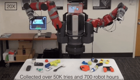 Supersizing Self-supervision: Learning to Grasp from 50K Tries and 700 Robot Hours