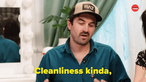 A man talking about cleaniness