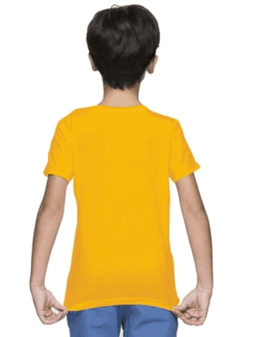 Boys Cotton Plain Half Sleeve TShirt (Yellow)