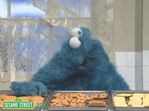 Cookie monster eating cookies