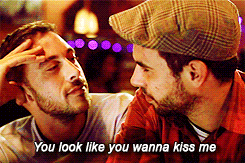 A couple talking about wanting to kiss