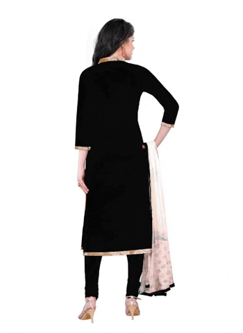  Women's Cotton Salwar Material (Black, 2-2.5mtrs)