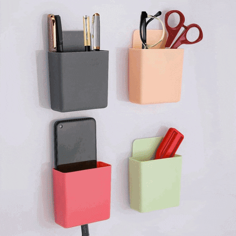 8485  Multipurpose Plastic Wall Mounted Remote & Mobile Holder Stand â€“ (Pack of 4)