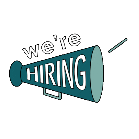 GIF that says "we're hiring"